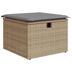 Greatstore bézs polyrattan kerti szék párnával 55 x 55 x 37 cm