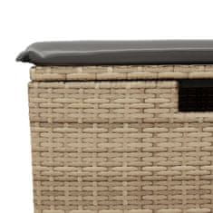 Greatstore bézs polyrattan kerti szék párnával 55 x 55 x 37 cm