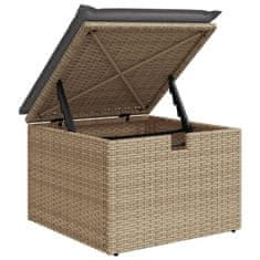 Greatstore bézs polyrattan kerti szék párnával 55 x 55 x 37 cm