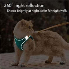 Netscroll Kényelmes mellény - állítható mellény macskasétáltatóhoz, levegős minőségi anyagok, fényvisszaverő csíkok az éjszakai biztonságért, könnyen viselhető, CatVest