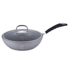 Berlingerhaus Wok márvány felülettel, fedéllel 28 cm Gray Stone Touch Line BH-1160 szürke Stone Touch Line