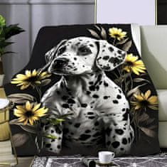 EXCELLENT Mikro plüss meleg takaró 150x200 cm - Dalmata/sárga margaréták