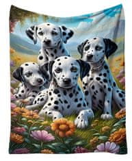 EXCELLENT Mikro plüss meleg takaró 150x200 cm - Dalmatiánok a réten