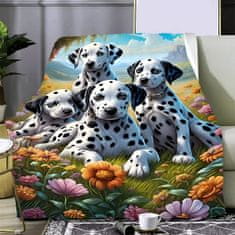 EXCELLENT Mikro plüss meleg takaró 150x200 cm - Dalmatiánok a réten