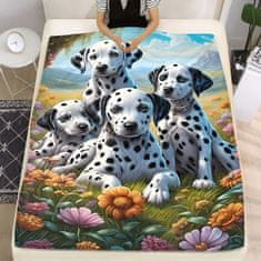 EXCELLENT Mikro plüss meleg takaró 150x200 cm - Dalmatiánok a réten