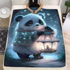 EXCELLENT Mikro plüss meleg takaró kék 150x200 cm - Panda lámpással