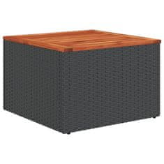 Greatstore 7 részes fekete polyrattan kerti ülőgarnitúra párnával