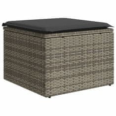 Greatstore 12 részes szürke polyrattan kerti ülőgarnitúra párnákkal