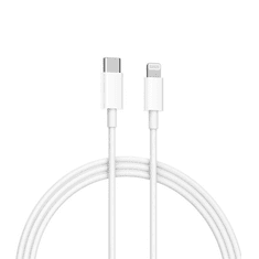 Xiaomi USB Type-C töltő- és adatkábel, Lightning, 100 cm, 3000 mA, gyorstöltés, MFI engedélyes, Xiaomi, fehér, gyári (G110172)