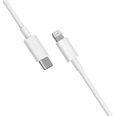 Xiaomi USB Type-C töltő- és adatkábel, Lightning, 100 cm, 3000 mA, gyorstöltés, MFI engedélyes, Xiaomi, fehér, gyári (RS110172)