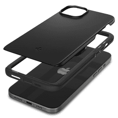 Spigen Apple iPhone 15 Pro, Műanyag hátlap védőtok, Thin Fit, sötétzöld (RS148697)