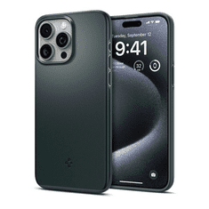 Spigen Apple iPhone 15 Pro Max, Műanyag hátlap védőtok, Thin Fit, sötétzöld (8809896748971)