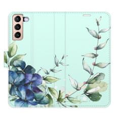 iSaprio Blue Flowers flip tok Samsung Galaxy S21