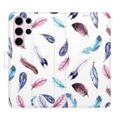 iSaprio Colorful Feathers flip tok Samsung Galaxy S23 Ultra