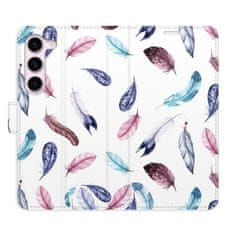 iSaprio Colorful Feathers flip tok Samsung Galaxy S23 5G