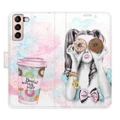 iSaprio Donut Worry Girl flip tok Samsung Galaxy S21