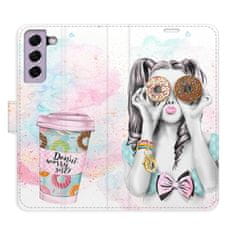 iSaprio Donut Worry Girl flip tok Samsung Galaxy S21 FE 5G