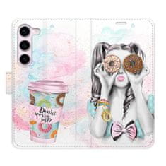 iSaprio Donut Worry Girl flip tok Samsung Galaxy S23 5G