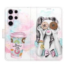 iSaprio Donut Worry Girl flip tok Samsung Galaxy S23 Ultra