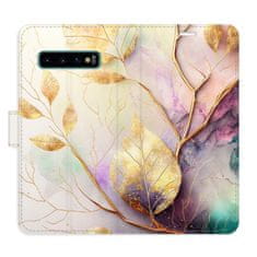 iSaprio Gold Leaves 02 flip tok Samsung Galaxy S10