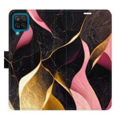 iSaprio Gold Pink Marble 02 flip tok Samsung Galaxy A12