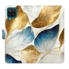 iSaprio GoldBlue Leaves flip tok Samsung Galaxy A12