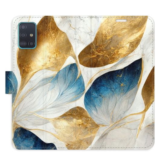 iSaprio GoldBlue Leaves flip tok Samsung Galaxy A51