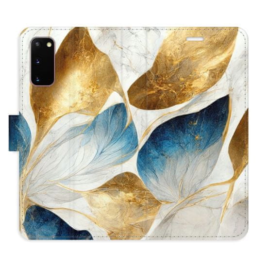 iSaprio GoldBlue Leaves flip tok Samsung Galaxy S20