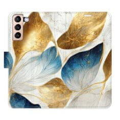 iSaprio GoldBlue Leaves flip tok Samsung Galaxy S21