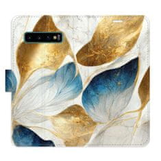 iSaprio GoldBlue Leaves flip tok Samsung Galaxy S10