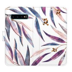 iSaprio Ornamental Leaves flip tok Samsung Galaxy S10