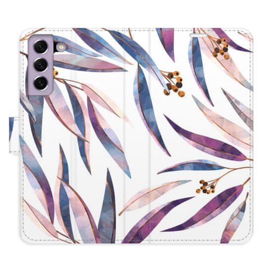 iSaprio Ornamental Leaves flip tok Samsung Galaxy S21 FE 5G