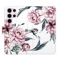 iSaprio Pink Flowers flip tok Samsung Galaxy S23 Ultra