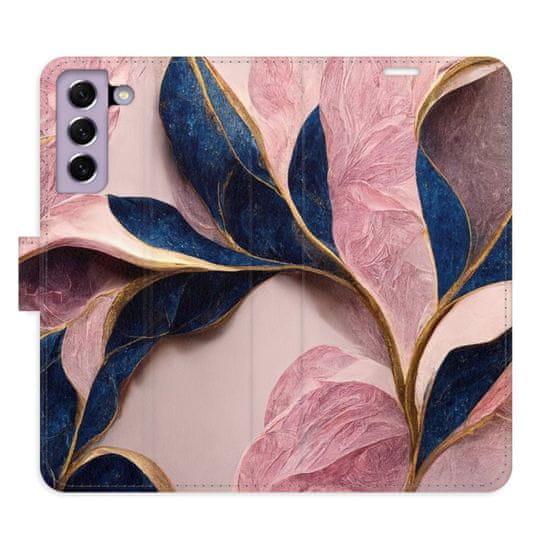 iSaprio Pink Leaves flip tok Samsung Galaxy S21 FE 5G