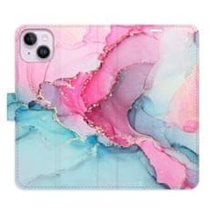 iSaprio PinkBlue Marble flip tok Apple iPhone 14 Plus