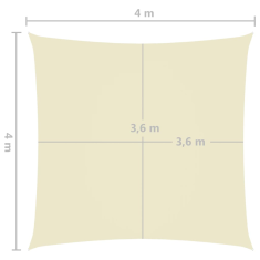 Vidaxl krémszínű négyzet alakú oxford-szövet napvitorla 4 x 4 m (135194)