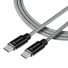 Tactical USB-C / USB-C Kevlár kábel szürke 1M 100W (129874)
