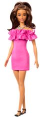 Mattel Barbie Modell baba - rózsaszín ruha fodrokkal FBR37