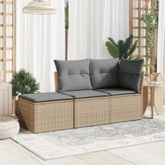 Greatstore bézs polyrattan kerti szék párnával 55 x 55 x 37 cm