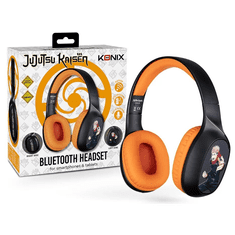 Konix KX JUJUTSU BT HEADPHONES Headset Vezetékes és vezeték nélküli Fejpánt Játék Bluetooth Fekete, Narancssárga (KX-JUJU-GH)