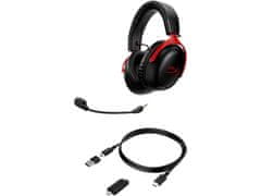 HP HyperX Cloud III/USB-C/Wire/USB/Wireless/Fekete-Vörös