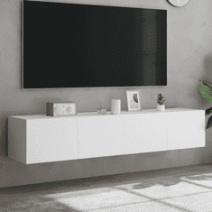 Vidaxl 2 db fehér falra szerelhető TV-szekrény LED-del 60x35x31 cm (837282)