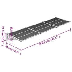 Vidaxl szürke és átlátszó polikarbonát ajtóelőtető 358,5 x 90 cm 153695