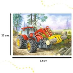 WOWO CASTORLAND Puzzle traktor markolóval az erdőben, 60 db, 5 év feletti gyermekek számára