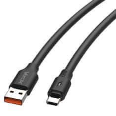 WOWO Fekete USB-USB-C kábel 120W 3A, két véggel, 1m hosszú