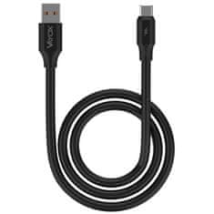 WOWO Fekete USB-USB-C kábel 120W 3A, két véggel, 1m hosszú