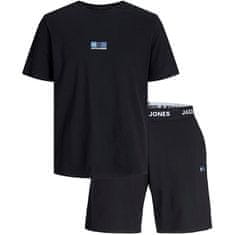 Jack&Jones Férfi szett - póló és rövidnadrág JACOSCAR Standard Fit 12258219 Black/Shorts (Méret L)