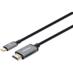 Manhattan 153591 video átalakító kábel 1 M HDMI A-típus (Standard) USB C-típus Fekete, Szürke (153591)