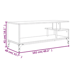 Vidaxl fekete szerelt fa/porszórt acél TV-szekrény 102 x 40 x 41 cm (842411)