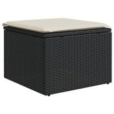 Greatstore fekete polyrattan kerti szék párnával 55 x 55 x 37 cm